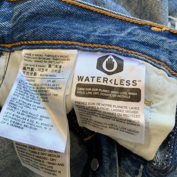 Levis Premium Ribcage Straight Ankle Jeans Denim Blue Stretch Button Fly Sz 25 - Picture 7 of 11